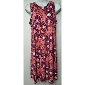 LOFT A-Line Dress Women Size Small SP Petite Floral Sleeveless Stretch Beach NEW